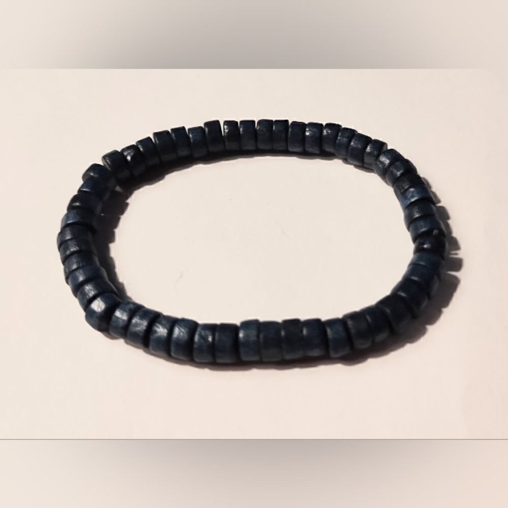 Men's bracelet beaded beads blue new d39